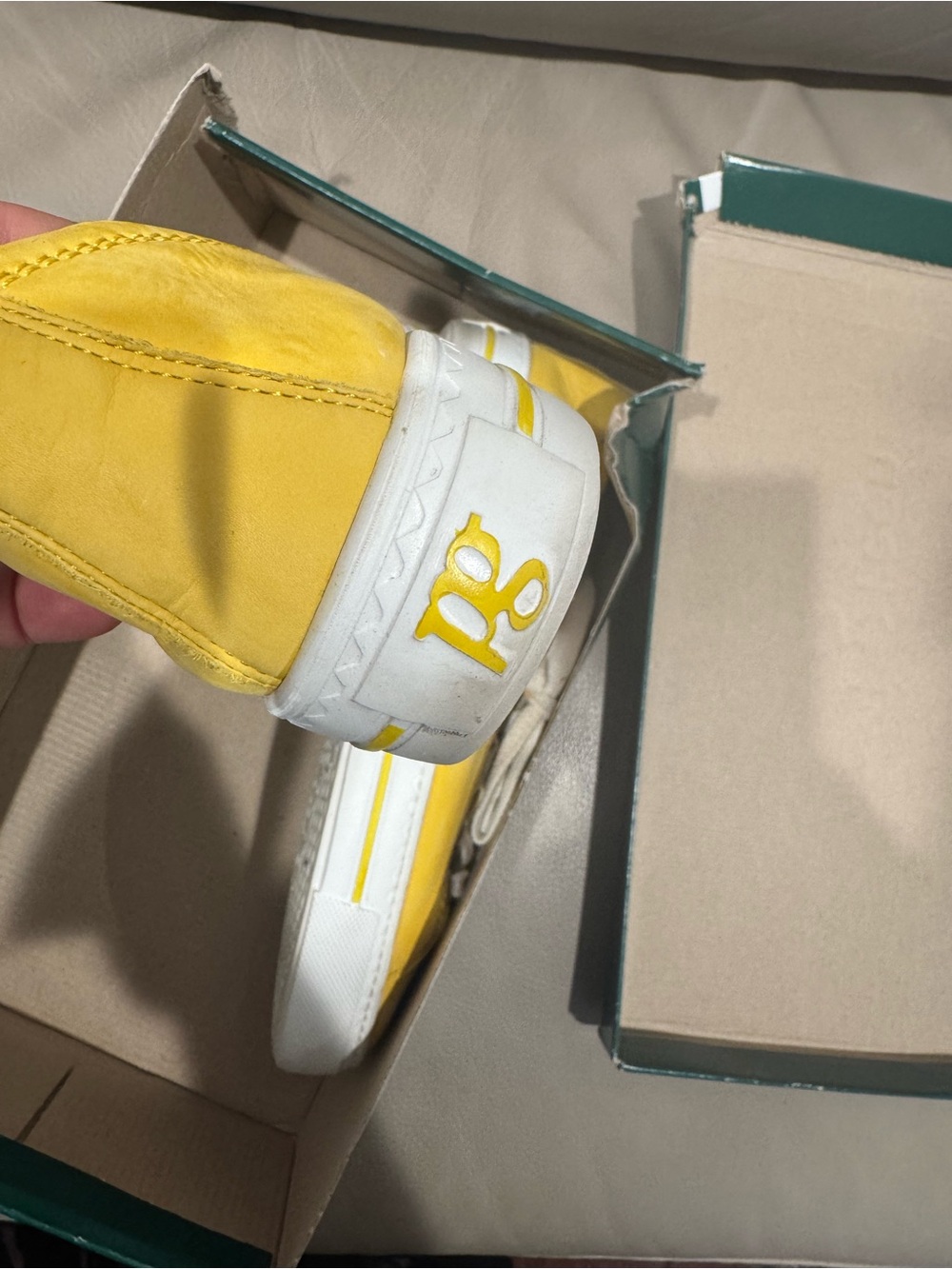Paul Green Yellow Ally Nubuck Low-Top Lace-Up Sneakers - Picture 2 of 7